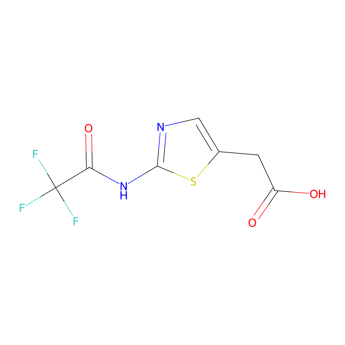 2-[2-(2,2,2-Trifluoroacetamido)-1,3-thiazol-5-yl]acetic acid molecular structure, CAS 2680744-45-8