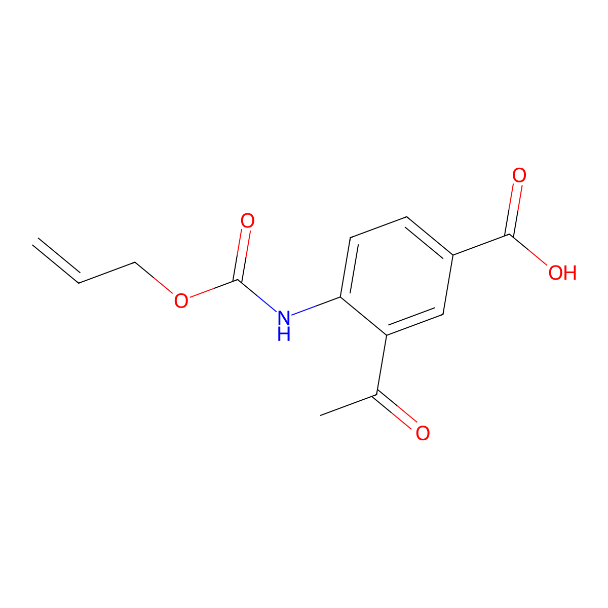 3-Acetyl-4-{[(prop-2-en-1-yloxy)carbonyl]amino}benzoic acid molecular structure, CAS 2680744-48-1
