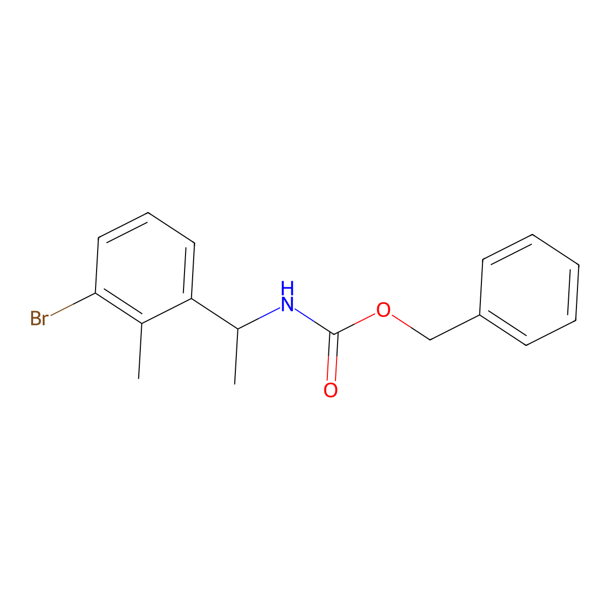 benzyl N-[1-(3-bromo-2-methylphenyl)ethyl]carbamate molecular structure, CAS 2680744-60-7