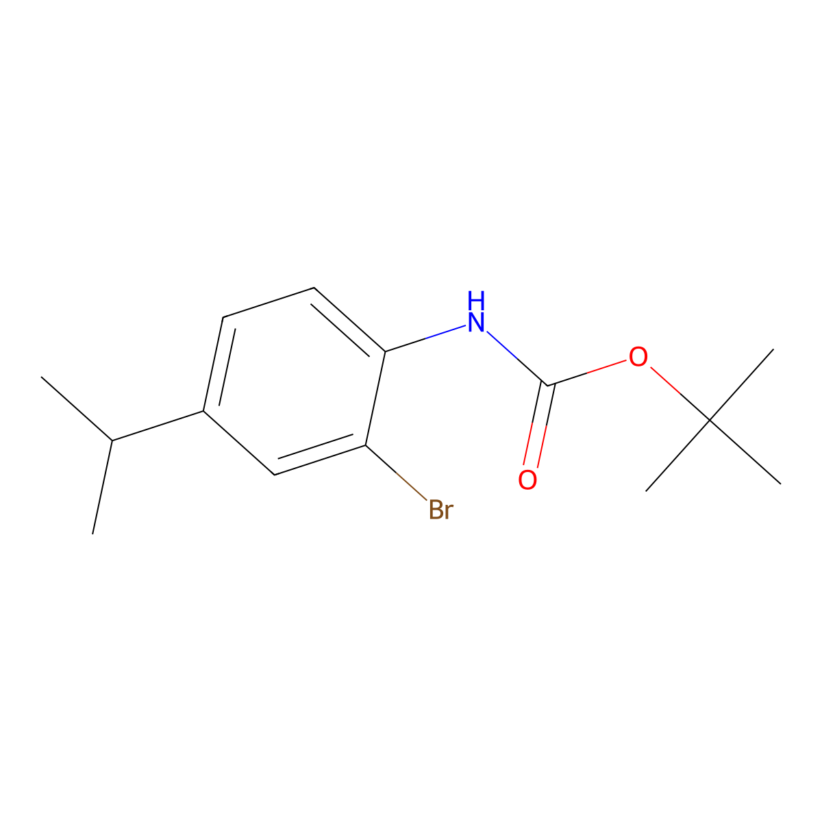 tert-butyl N-[2-bromo-4-(propan-2-yl)phenyl]carbamate molecular structure, CAS 2680744-66-3