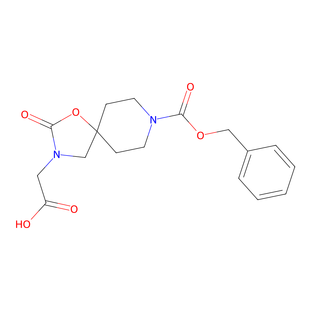 2-{8-[(Benzyloxy)carbonyl]-2-oxo-1-oxa-3,8-diazaspiro[4.5]decan-3-yl}acetic acid molecular structure, CAS 2680744-67-4