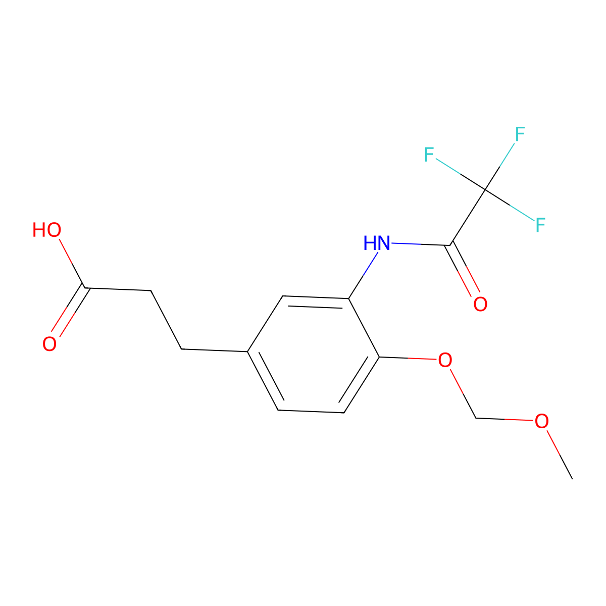 3-[4-(Methoxymethoxy)-3-(2,2,2-trifluoroacetamido)phenyl]propanoic acid molecular structure, CAS 2680744-72-1