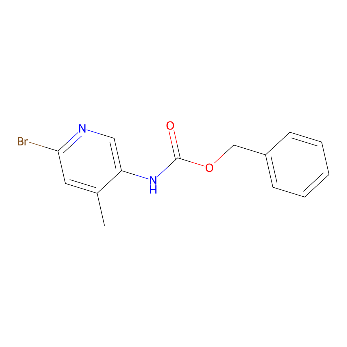 benzyl N-(6-bromo-4-methylpyridin-3-yl)carbamate molecular structure, CAS 2680744-76-5