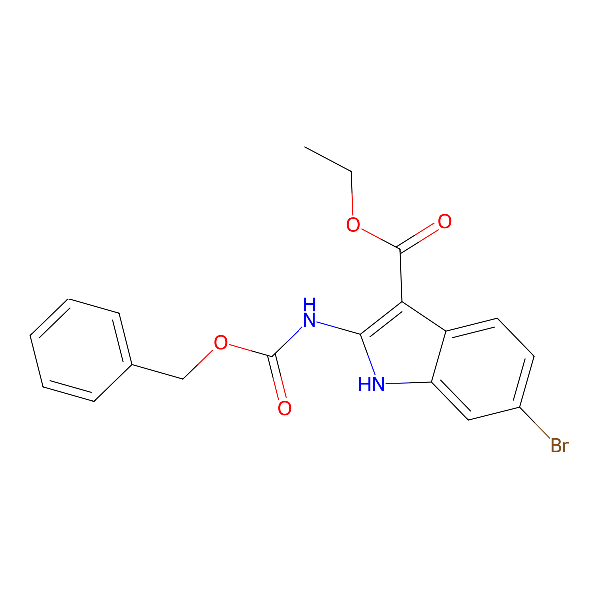 ethyl 2-{[(benzyloxy)carbonyl]amino}-6-bromo-1H-indole-3-carboxylate molecular structure, CAS 2680744-82-3
