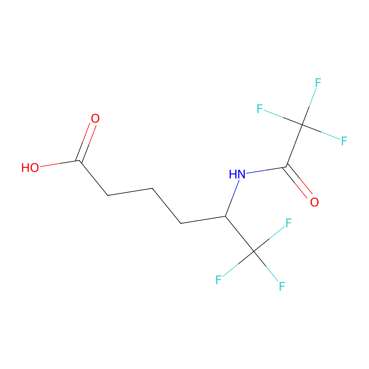 6,6,6-Trifluoro-5-(2,2,2-trifluoroacetamido)hexanoic acid molecular structure, CAS 2680744-85-6