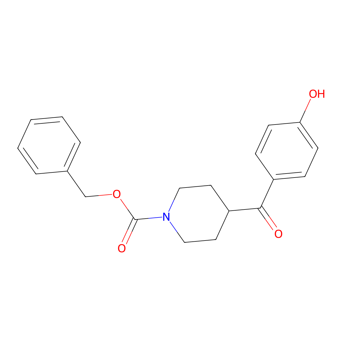 Benzyl 4-(4-hydroxybenzoyl)piperidine-1-carboxylate molecular structure, CAS 2680744-89-0