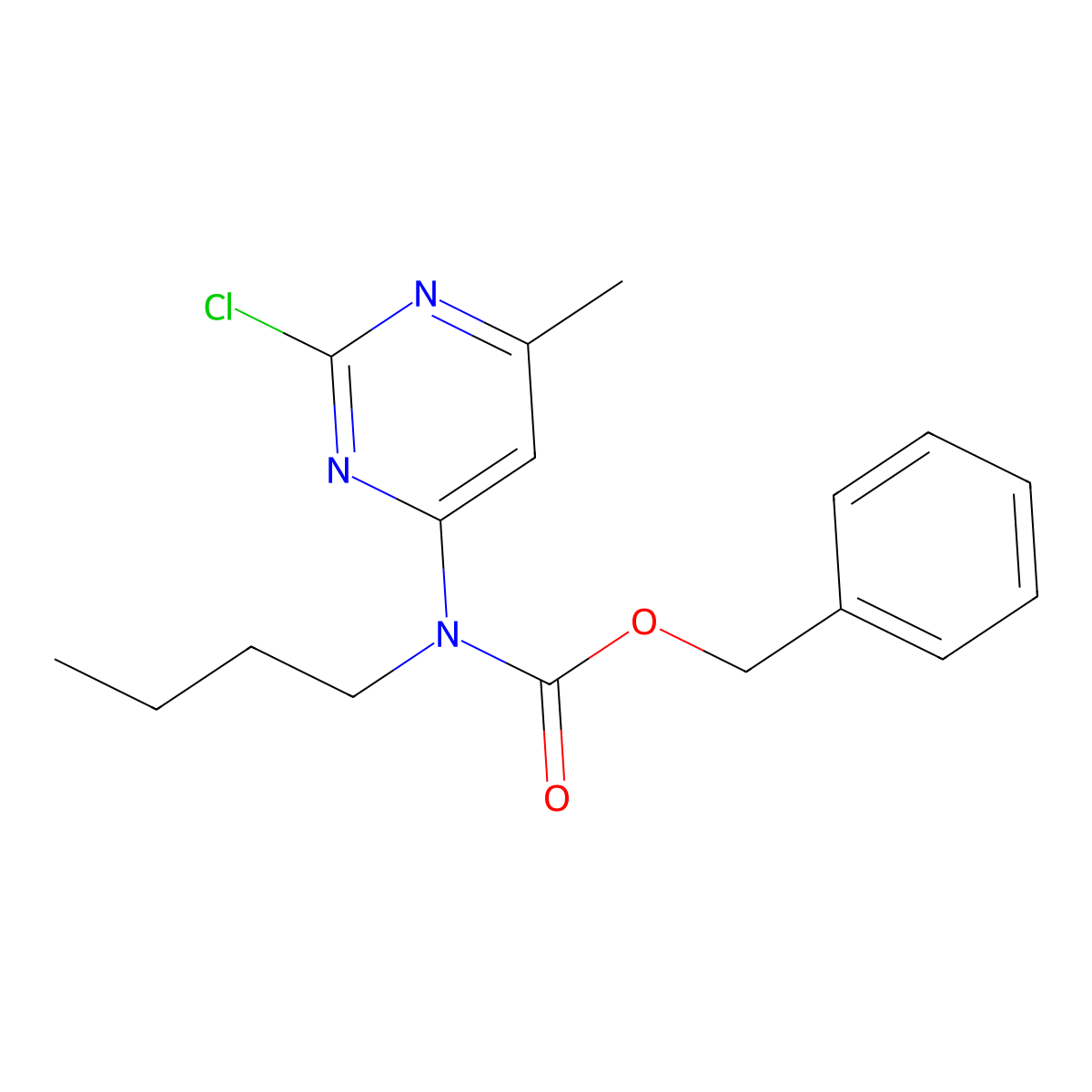 benzyl N-butyl-N-(2-chloro-6-methylpyrimidin-4-yl)carbamate molecular structure, CAS 2680744-91-4