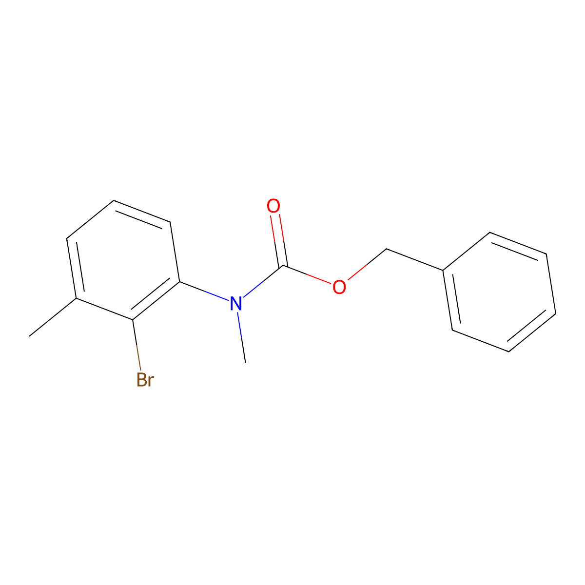 benzyl N-(2-bromo-3-methylphenyl)-N-methylcarbamate molecular structure, CAS 2680744-96-9