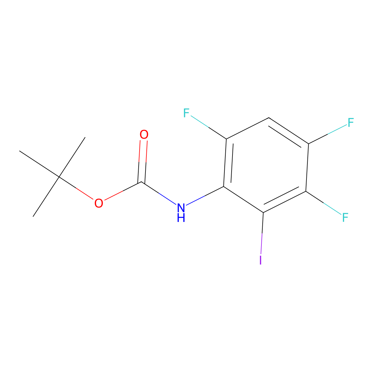 tert-butyl N-(3,4,6-trifluoro-2-iodophenyl)carbamate molecular structure, CAS 2680745-01-9