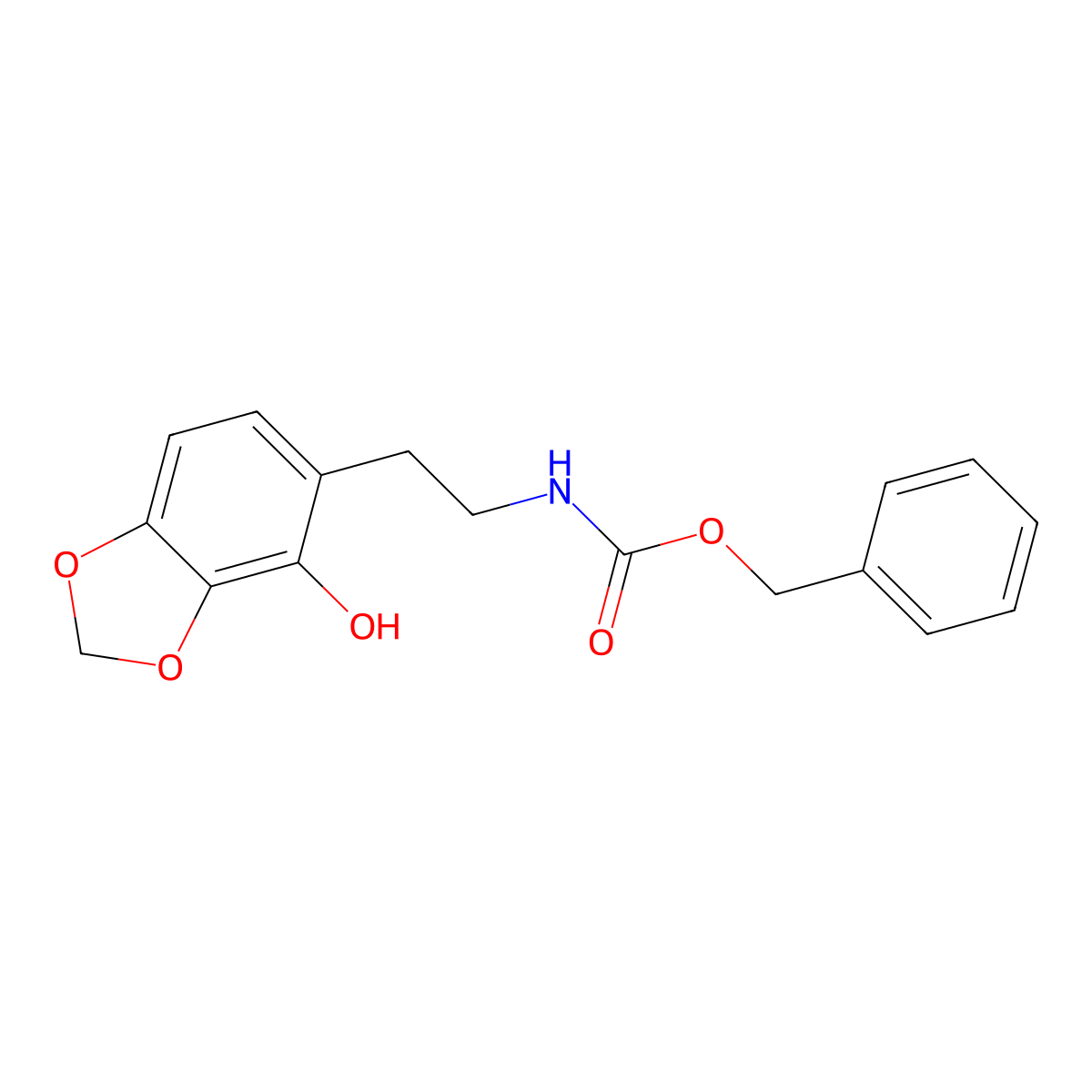 benzyl N-[2-(4-hydroxy-1,3-dioxaindan-5-yl)ethyl]carbamate molecular structure, CAS 2680745-14-4