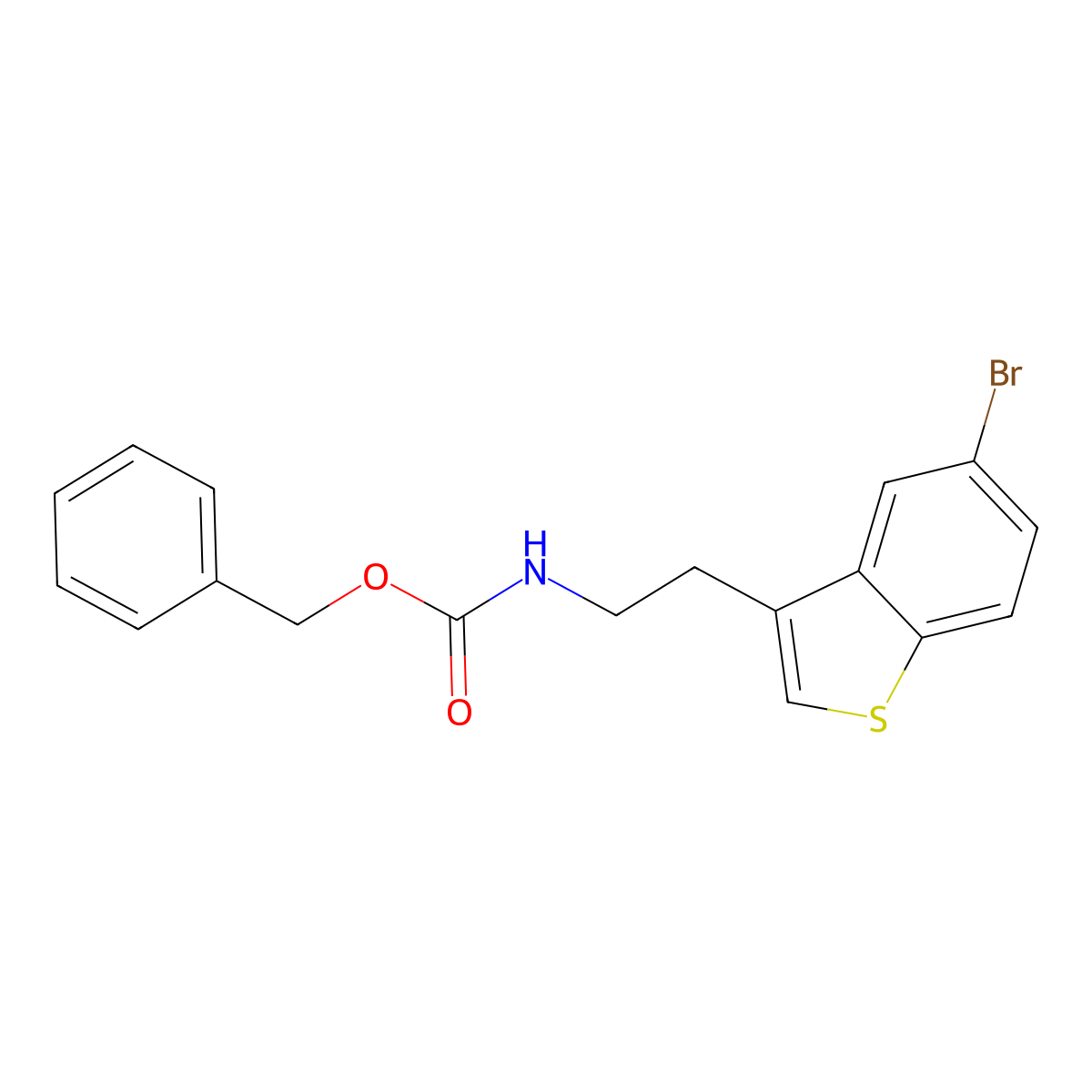 benzyl N-[2-(5-bromo-1-benzothiophen-3-yl)ethyl]carbamate molecular structure, CAS 2680745-35-9