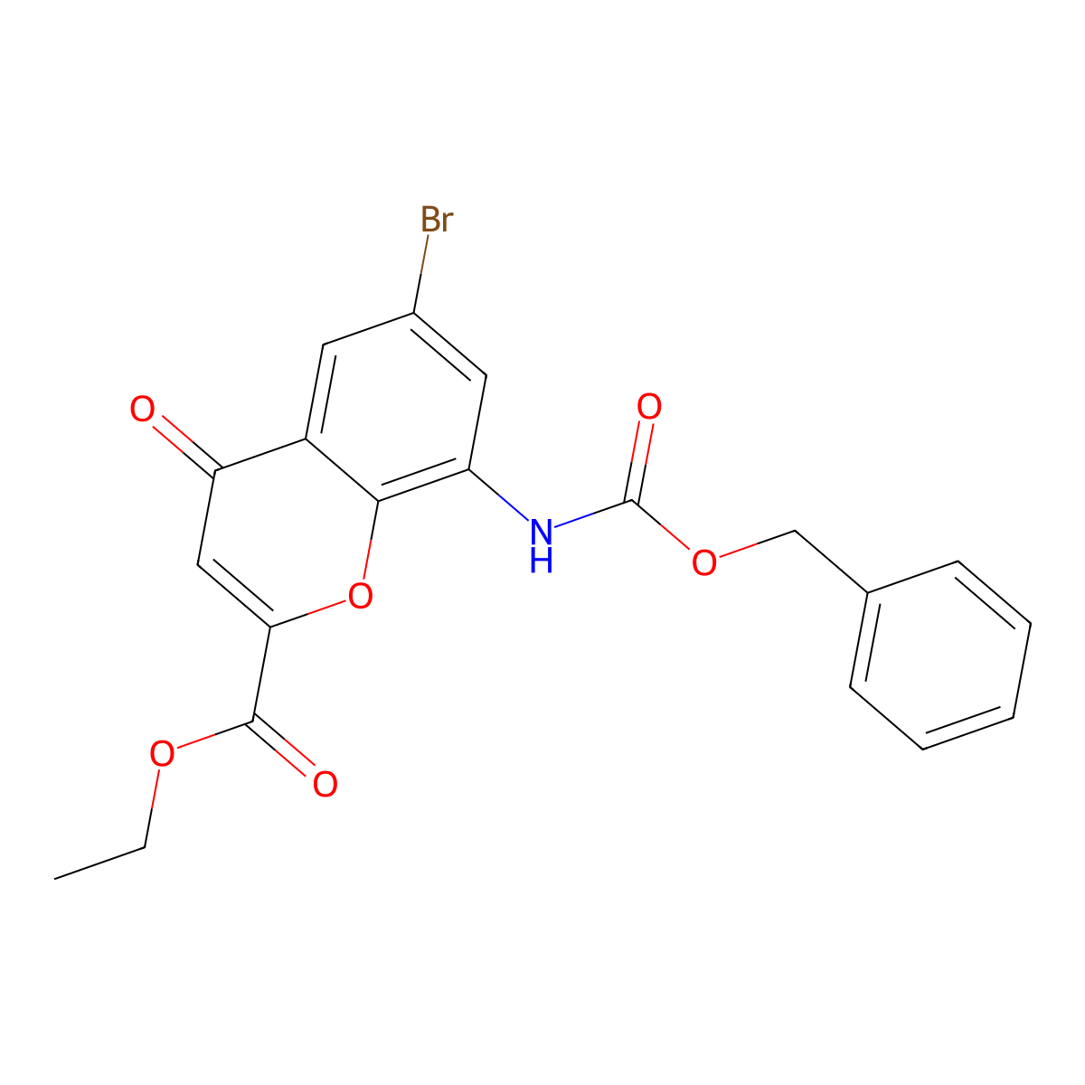 ethyl 8-{[(benzyloxy)carbonyl]amino}-6-bromo-4-oxo-4H-chromene-2-carboxylate molecular structure, CAS 2680745-42-8