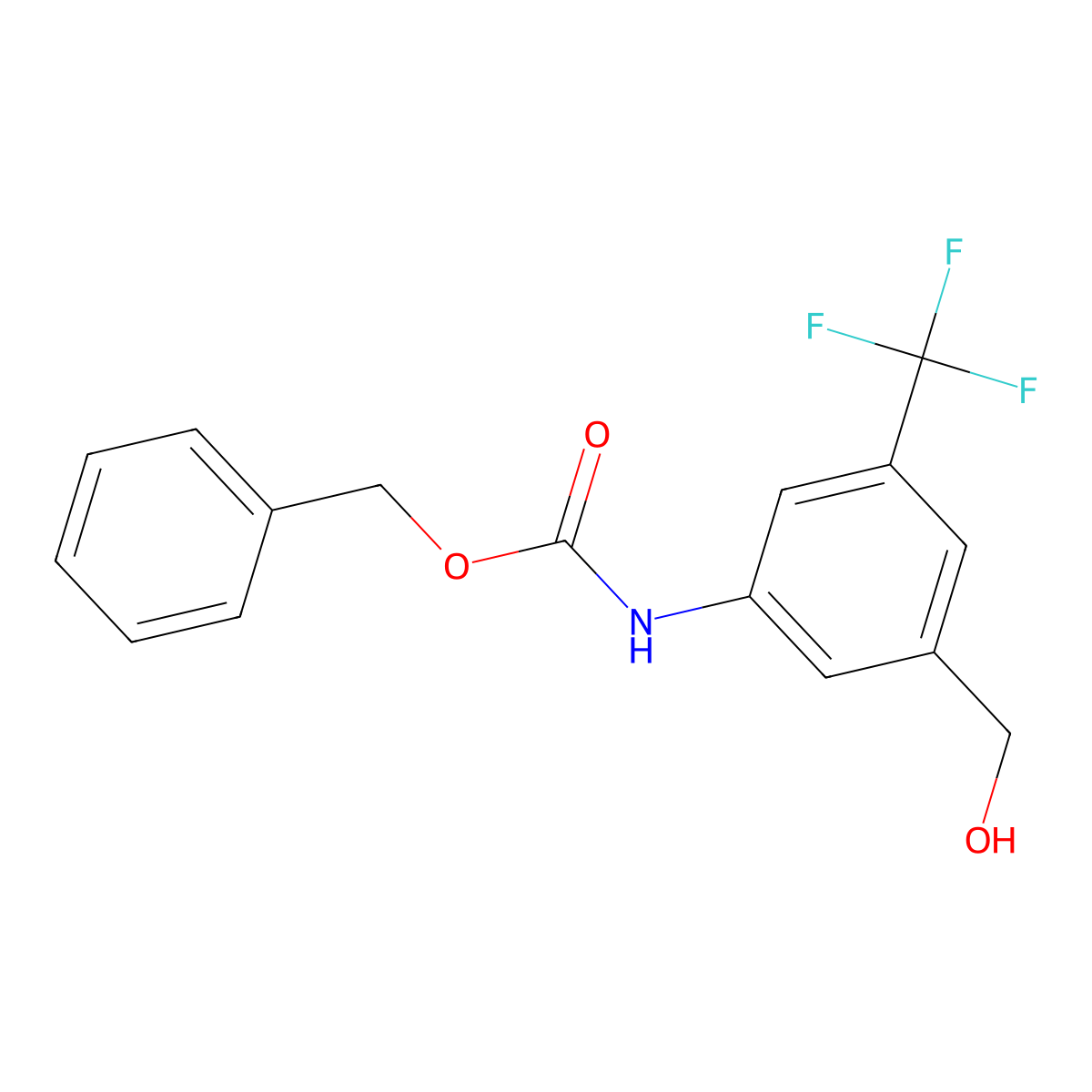 benzyl N-[3-(hydroxymethyl)-5-(trifluoromethyl)phenyl]carbamate molecular structure, CAS 2680745-44-0