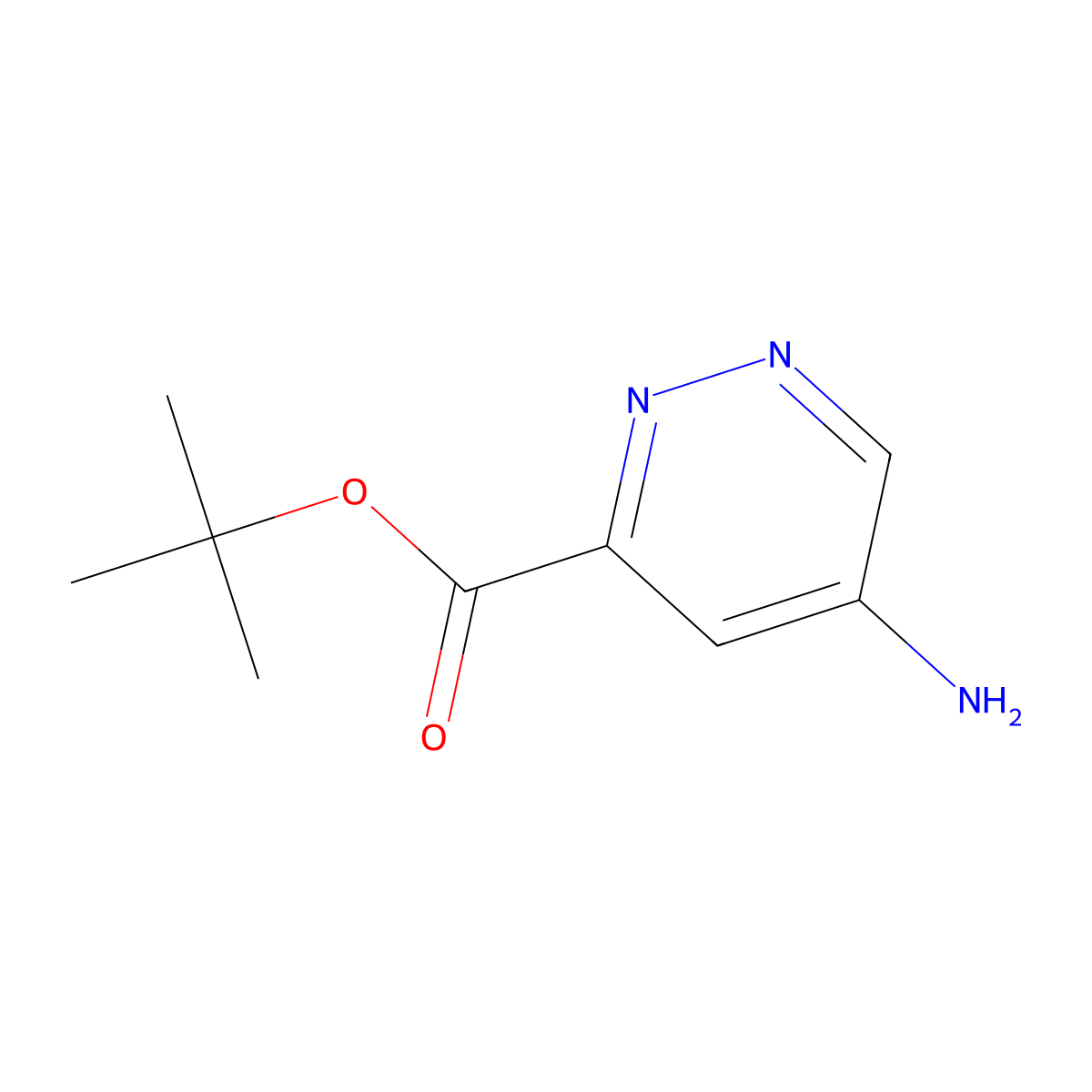 Tert-butyl 5-aminopyridazine-3-carboxylate molecular structure, CAS 2680745-50-8