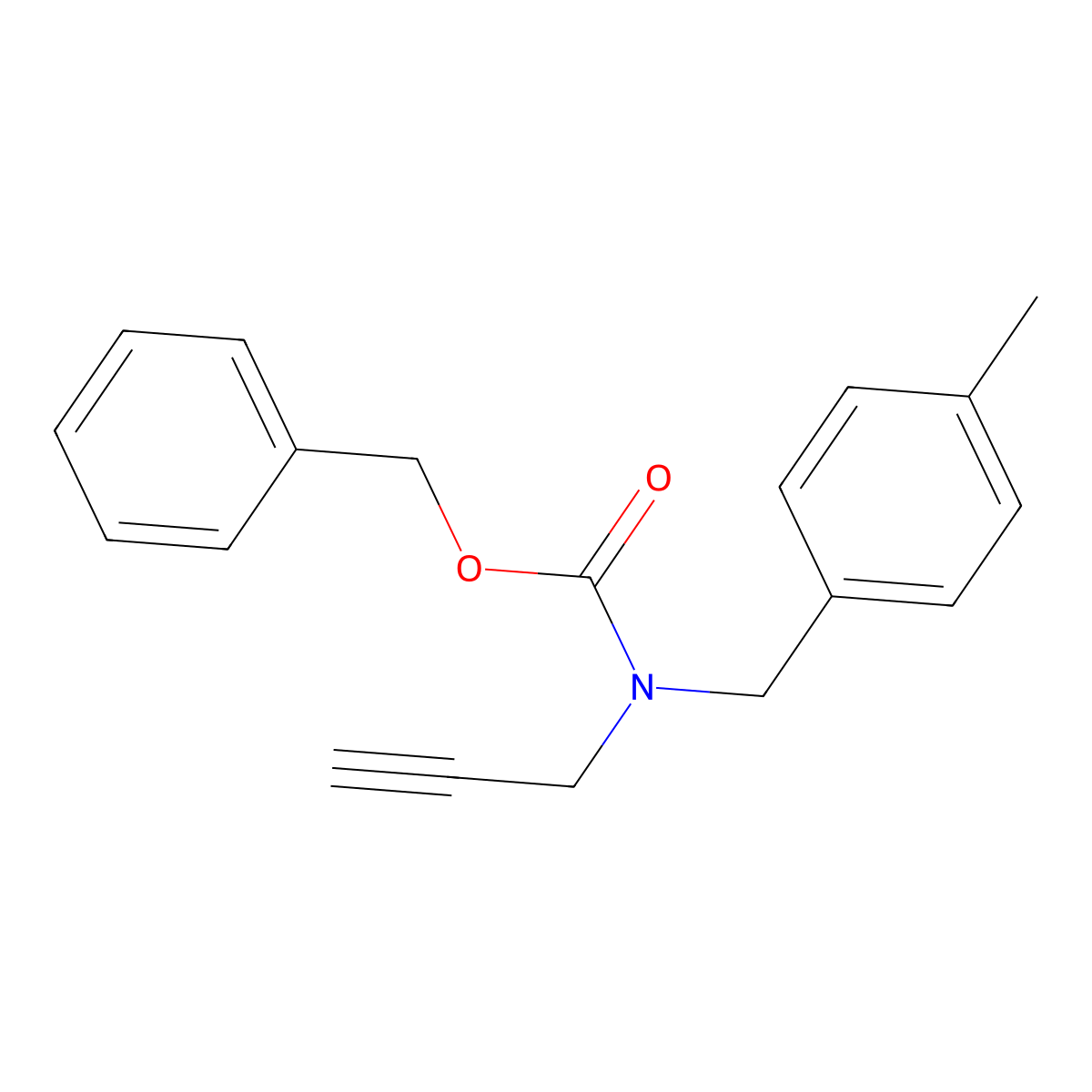 benzyl N-[(4-methylphenyl)methyl]-N-(prop-2-yn-1-yl)carbamate molecular structure, CAS 2680745-52-0