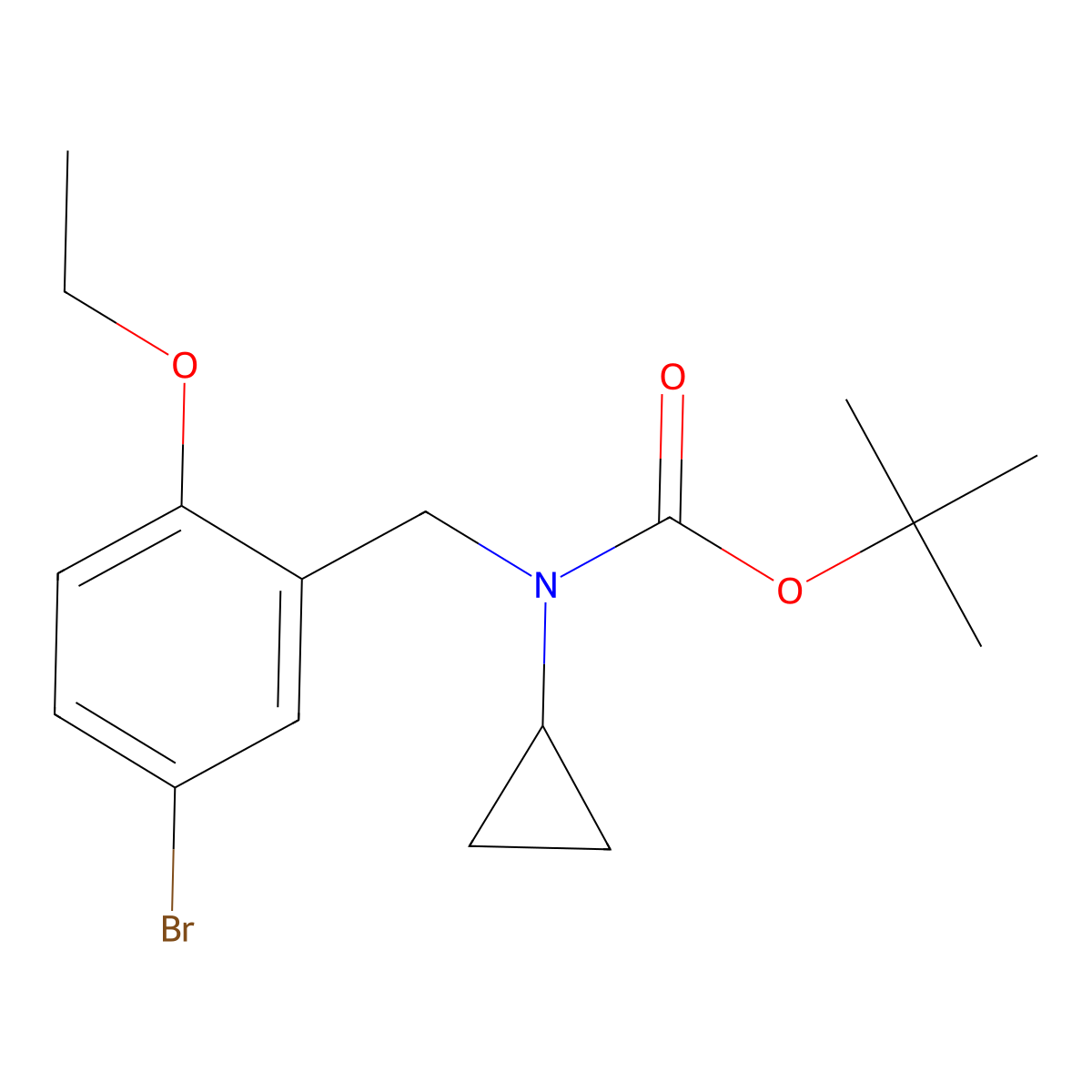 tert-butyl N-[(5-bromo-2-ethoxyphenyl)methyl]-N-cyclopropylcarbamate molecular structure, CAS 2680745-61-1