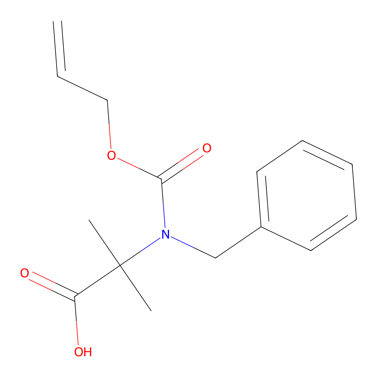 2-{Benzyl[(prop-2-en-1-yloxy)carbonyl]amino}-2-methylpropanoic acid molecular structure, CAS 2680745-62-2