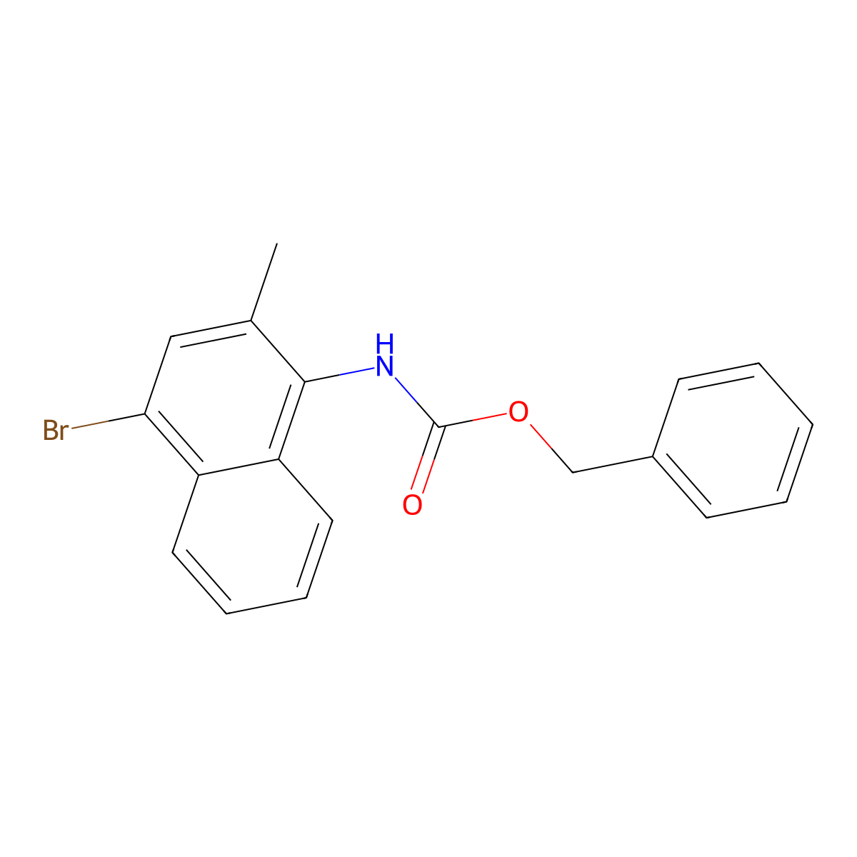 benzyl N-(4-bromo-2-methylnaphthalen-1-yl)carbamate molecular structure, CAS 2680745-64-4