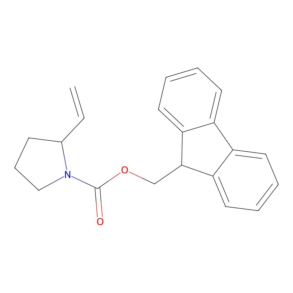 (9H-fluoren-9-yl)methyl 2-ethenylpyrrolidine-1-carboxylate molecular structure, CAS 2680745-65-5