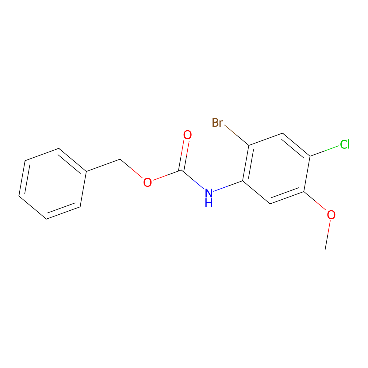 benzyl N-(2-bromo-4-chloro-5-methoxyphenyl)carbamate molecular structure, CAS 2680745-69-9