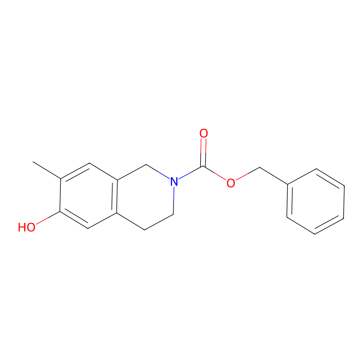 Benzyl 6-hydroxy-7-methyl-1,2,3,4-tetrahydroisoquinoline-2-carboxylate molecular structure, CAS 2680745-81-5