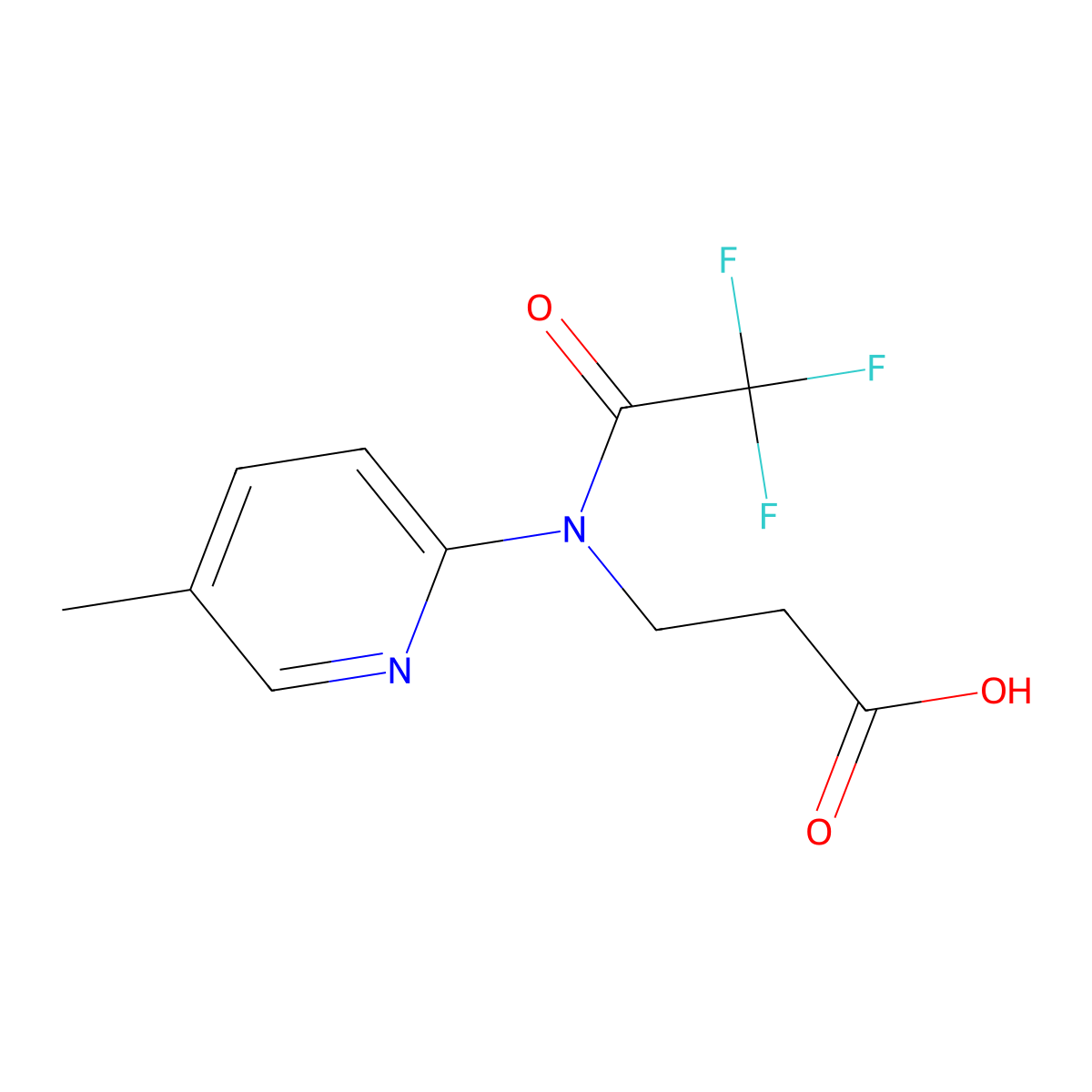 3-[2,2,2-trifluoro-N-(5-methylpyridin-2-yl)acetamido]propanoic acid molecular structure, CAS 2680745-88-2