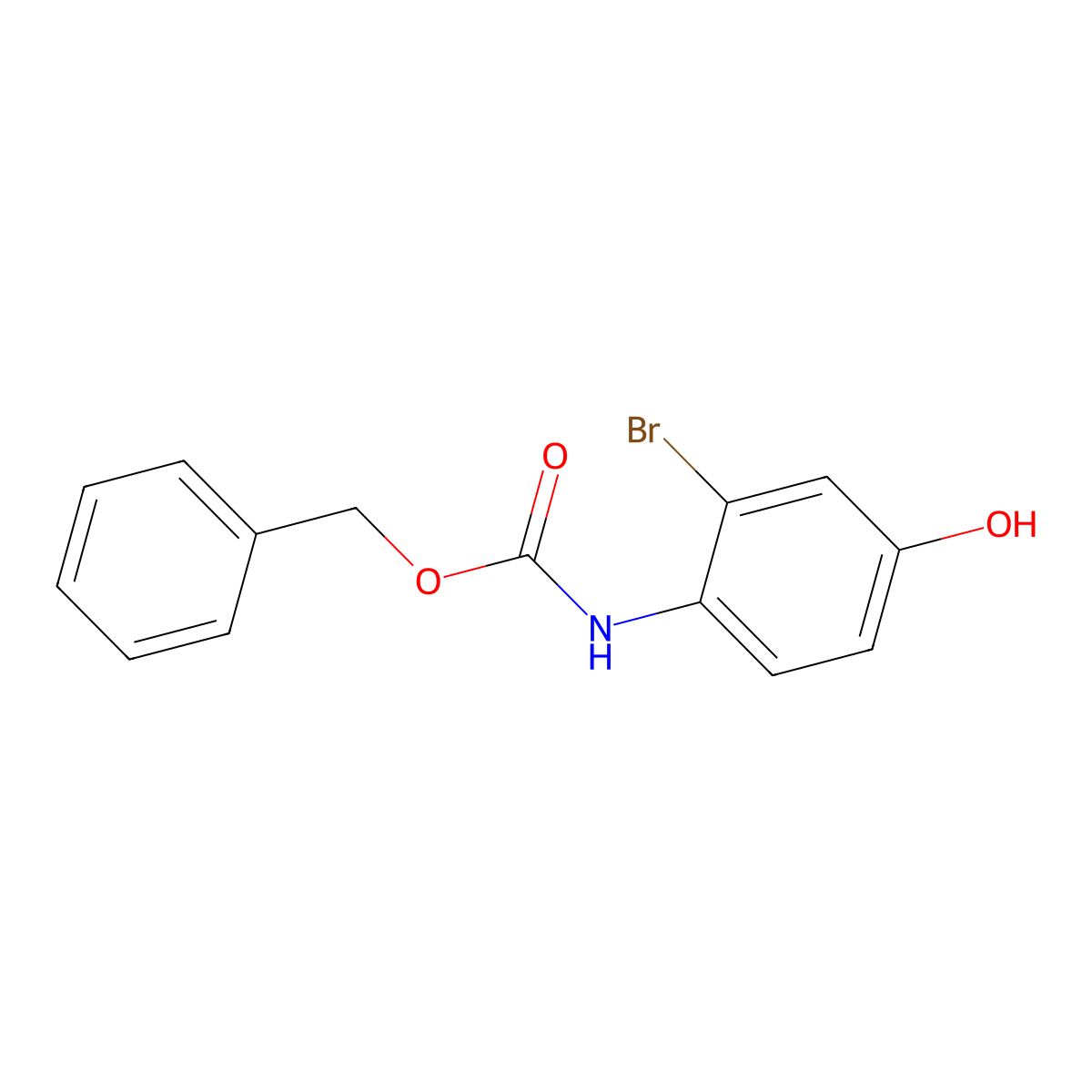 benzyl N-(2-bromo-4-hydroxyphenyl)carbamate molecular structure, CAS 2680745-92-8