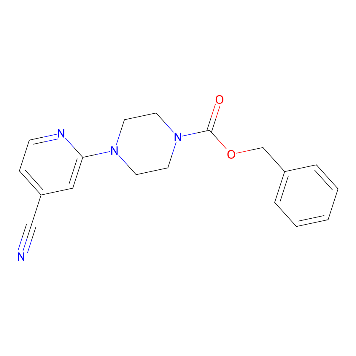 Benzyl 4-(4-cyanopyridin-2-yl)piperazine-1-carboxylate molecular structure, CAS 2680746-13-6