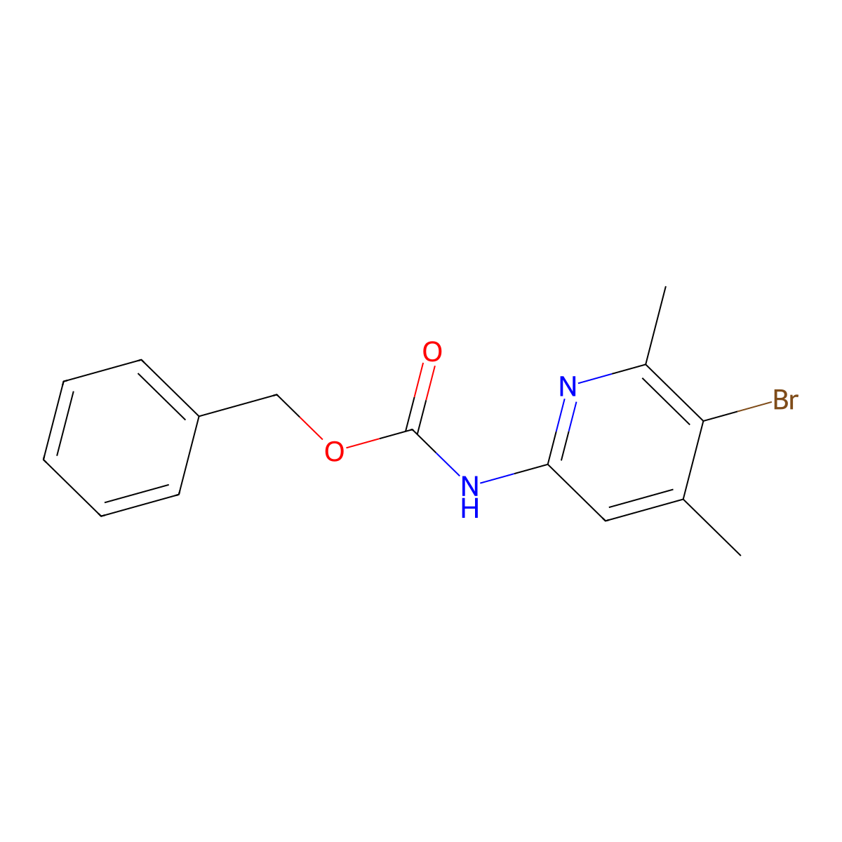 benzyl N-(5-bromo-4,6-dimethylpyridin-2-yl)carbamate molecular structure, CAS 2680746-14-7