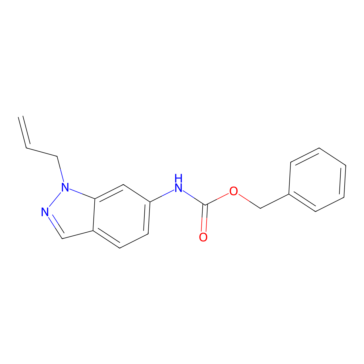 benzyl N-[1-(prop-2-en-1-yl)-1H-indazol-6-yl]carbamate molecular structure, CAS 2680746-23-8