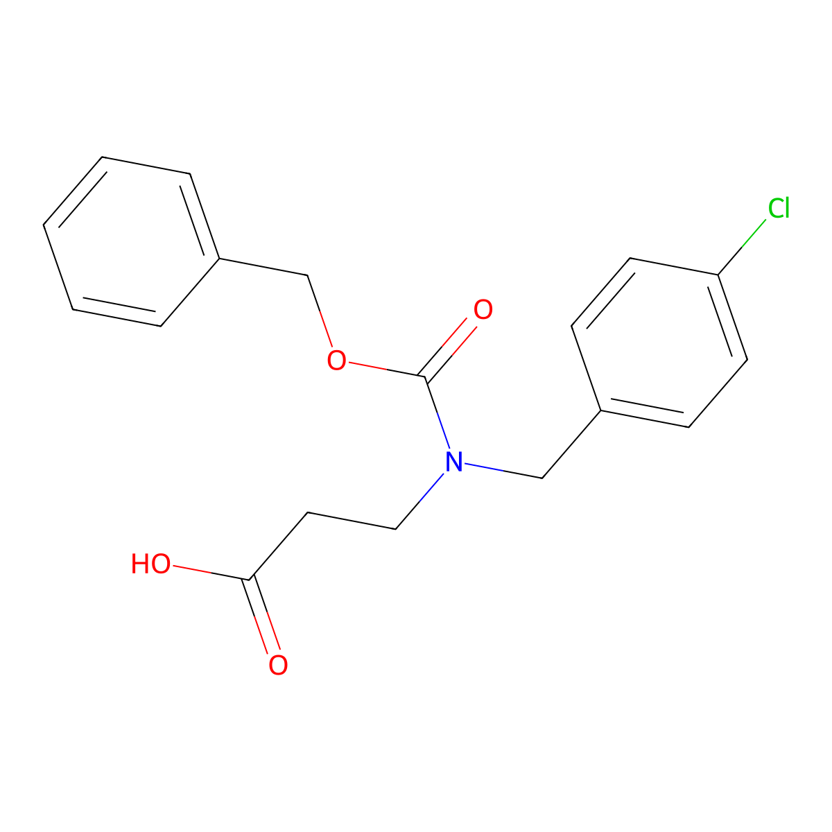 3-{[(Benzyloxy)carbonyl][(4-chlorophenyl)methyl]amino}propanoic acid molecular structure, CAS 2680746-30-7