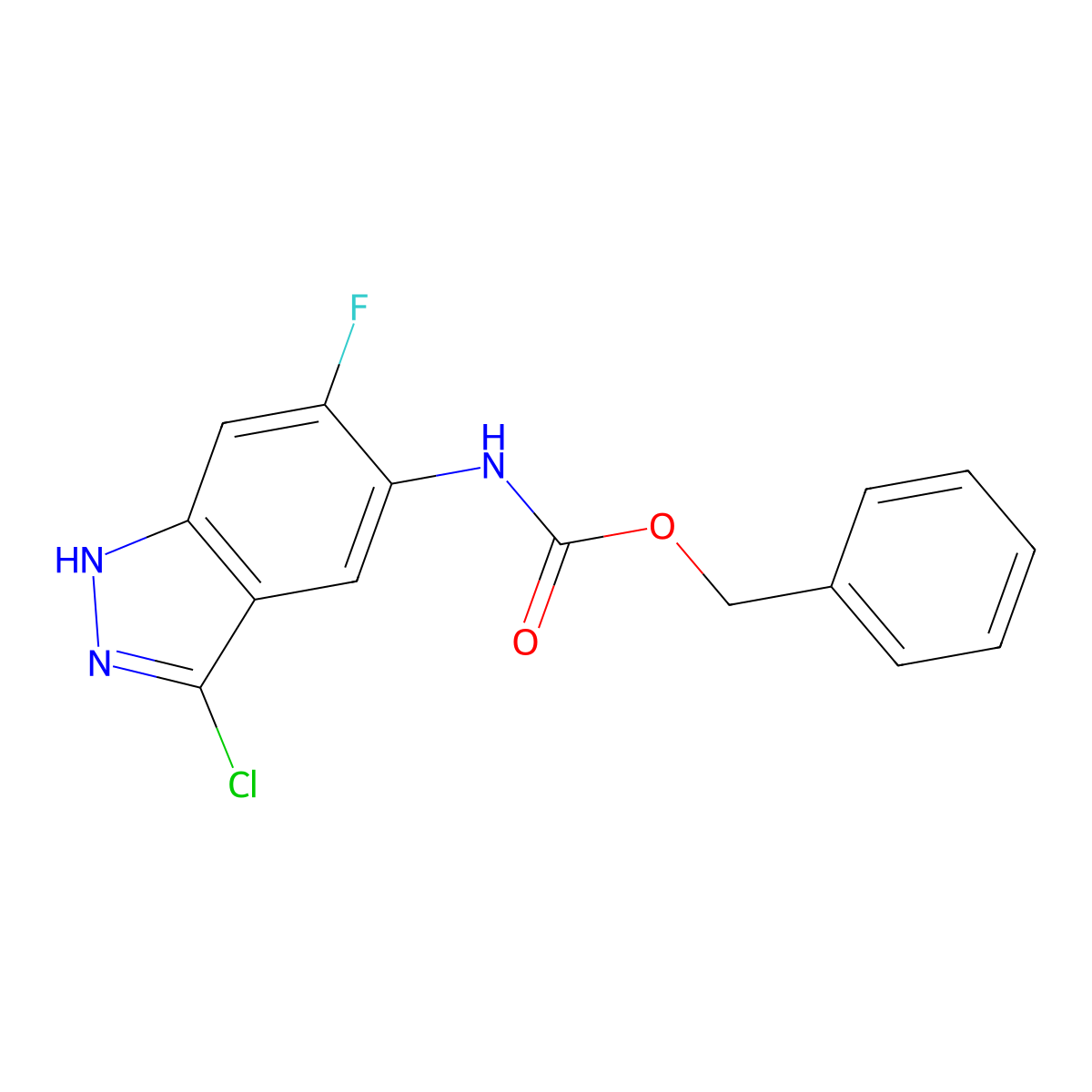 benzyl N-(3-chloro-6-fluoro-1H-indazol-5-yl)carbamate molecular structure, CAS 2680746-32-9