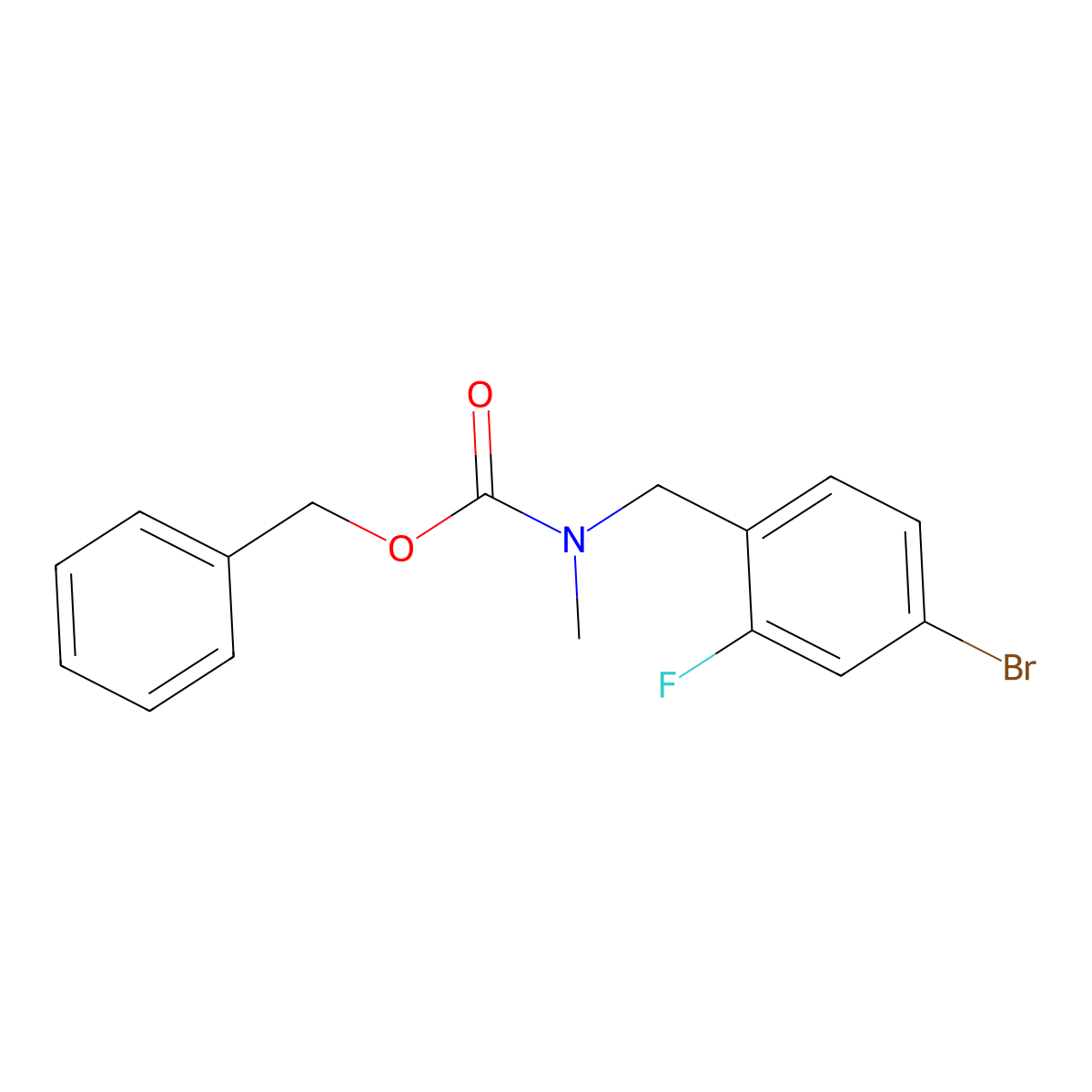 benzyl N-[(4-bromo-2-fluorophenyl)methyl]-N-methylcarbamate molecular structure, CAS 2680746-37-4