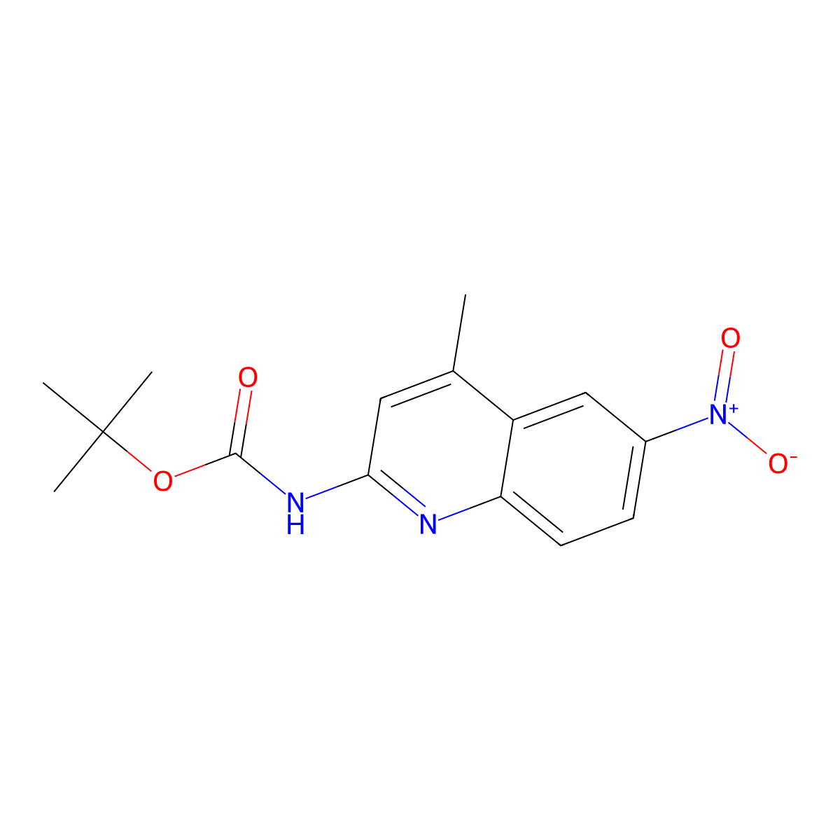 tert-butyl N-(4-methyl-6-nitroquinolin-2-yl)carbamate molecular structure, CAS 2680746-51-2