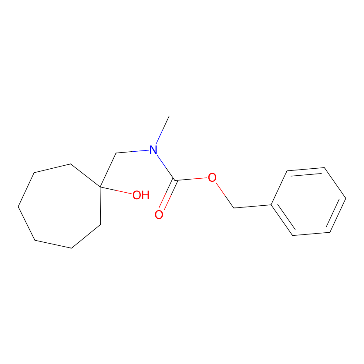 benzyl N-[(1-hydroxycycloheptyl)methyl]-N-methylcarbamate molecular structure, CAS 2680746-55-6