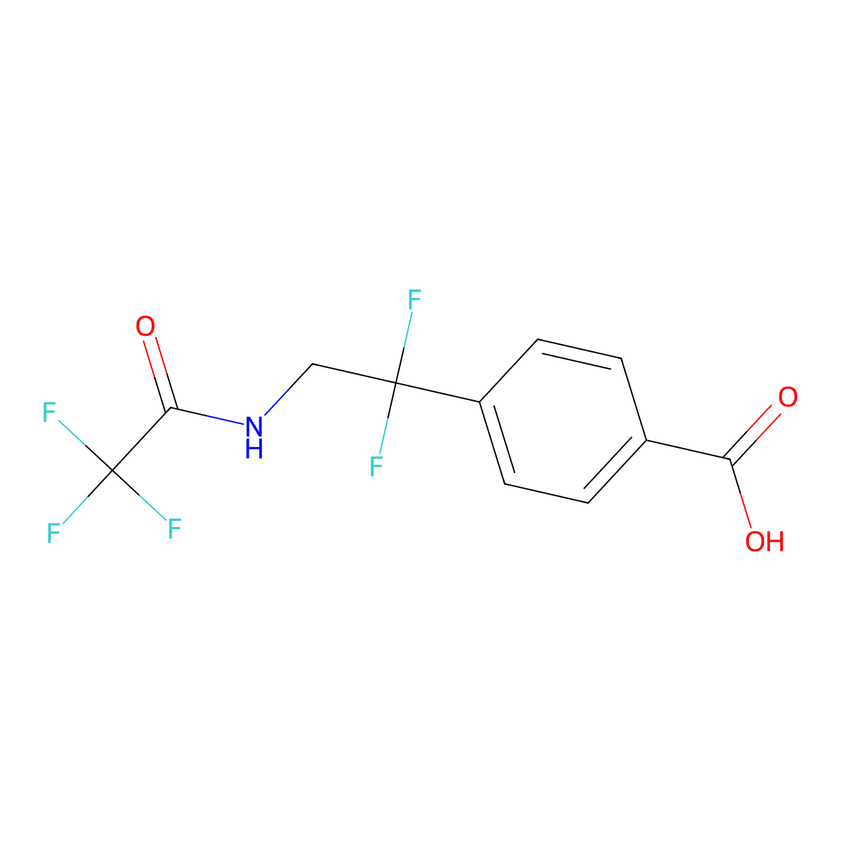 4-[1,1-Difluoro-2-(2,2,2-trifluoroacetamido)ethyl]benzoic acid molecular structure, CAS 2680746-62-5