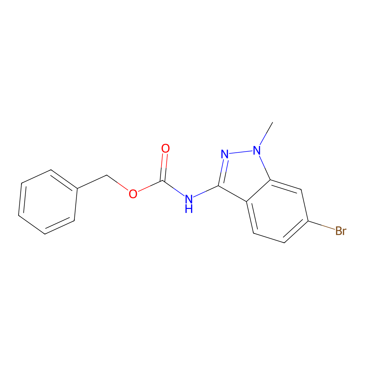 benzyl N-(6-bromo-1-methyl-1H-indazol-3-yl)carbamate molecular structure, CAS 2680746-64-7
