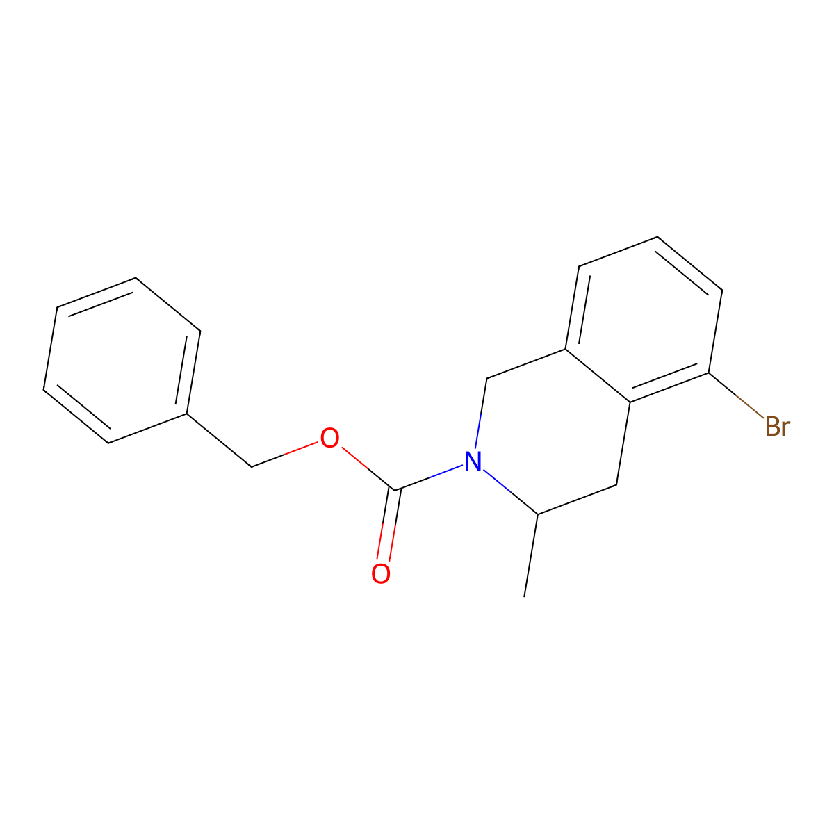 Benzyl 5-bromo-3-methyl-1,2,3,4-tetrahydroisoquinoline-2-carboxylate molecular structure, CAS 2680746-72-7
