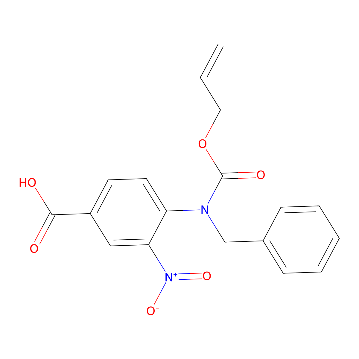 4-{Benzyl[(prop-2-en-1-yloxy)carbonyl]amino}-3-nitrobenzoic acid molecular structure, CAS 2680746-85-2