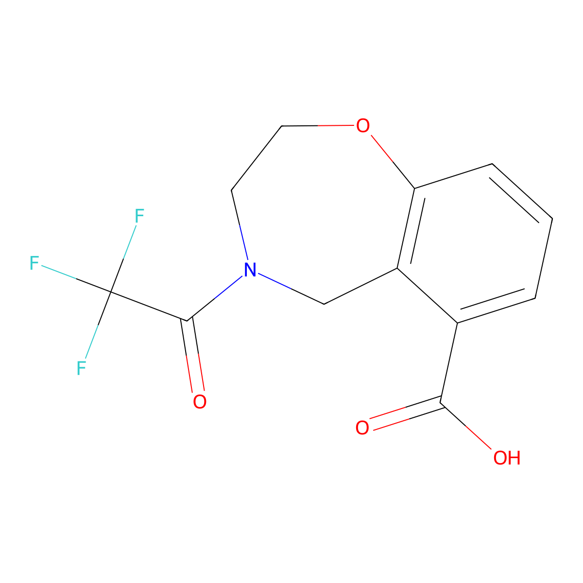 4-(2,2,2-Trifluoroacetyl)-2,3,4,5-tetrahydro-1,4-benzoxazepine-6-carboxylic acid molecular structure, CAS 2680746-91-0