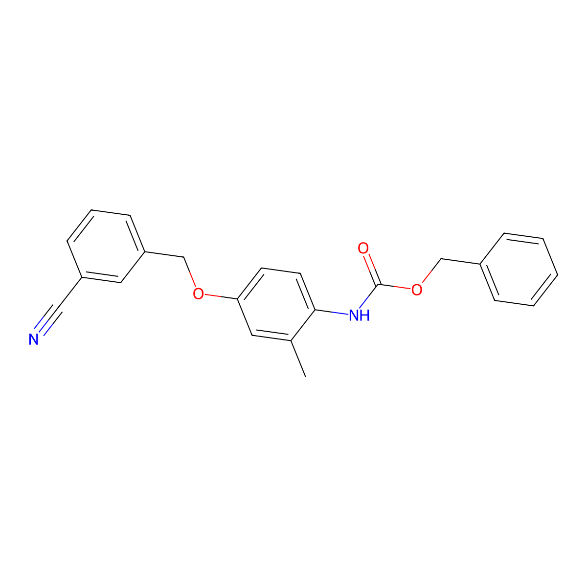 benzyl N-{4-[(3-cyanophenyl)methoxy]-2-methylphenyl}carbamate molecular structure, CAS 2680746-94-3
