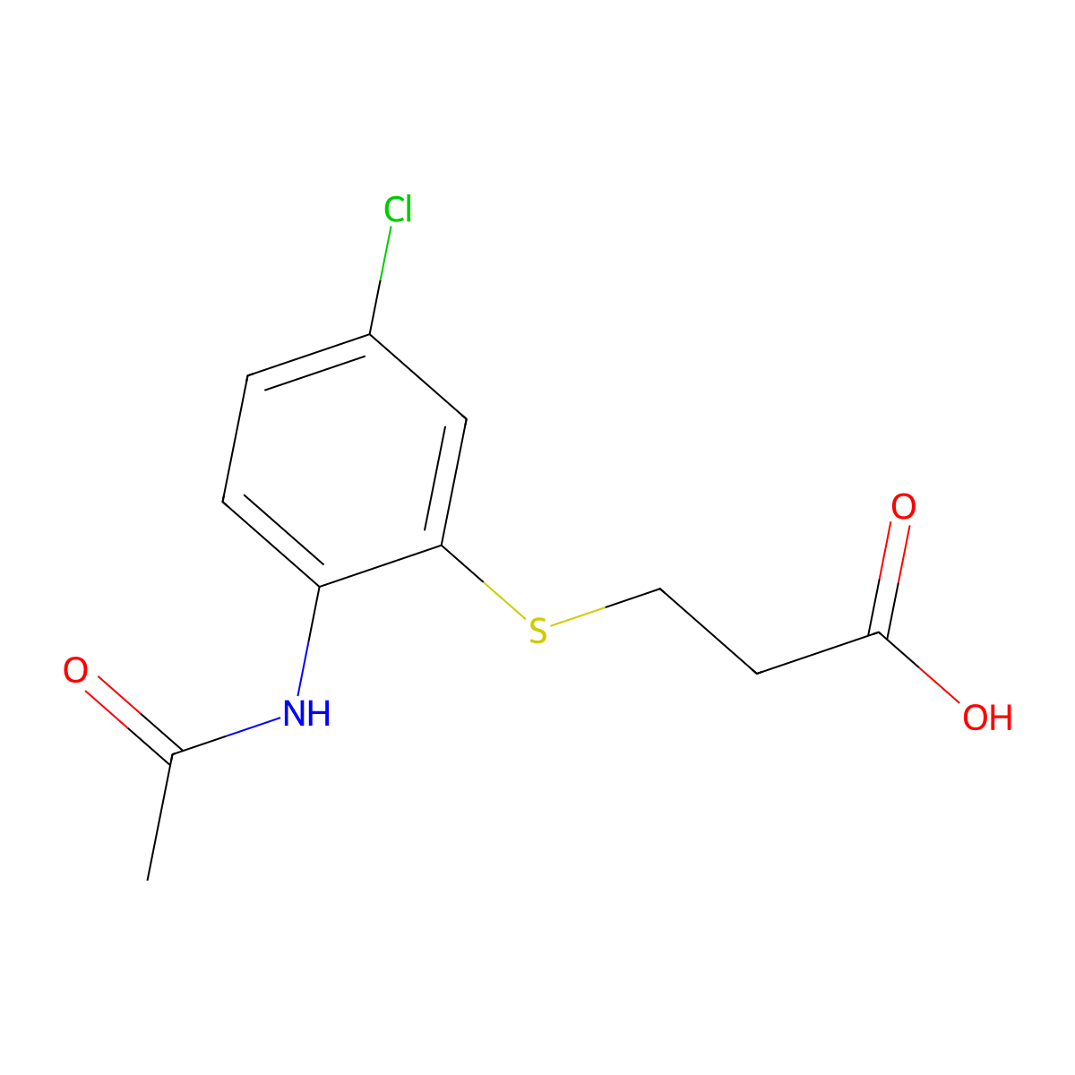 3-[(5-Chloro-2-acetamidophenyl)sulfanyl]propanoic acid molecular structure, CAS 2680747-09-3