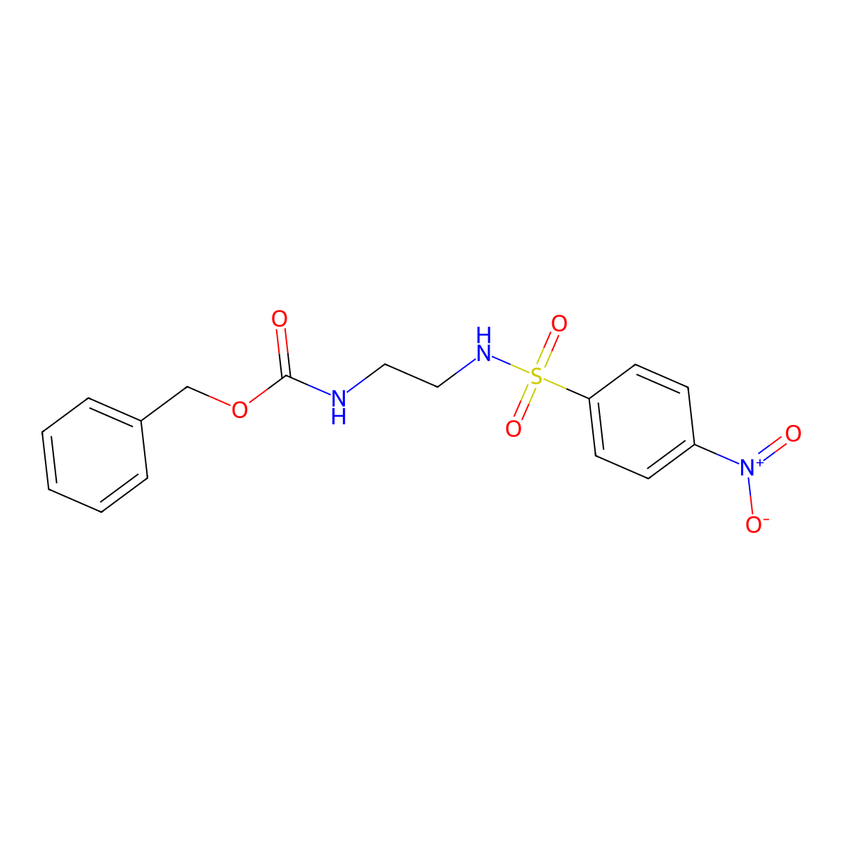 benzyl N-[2-(4-nitrobenzenesulfonamido)ethyl]carbamate molecular structure, CAS 2680747-10-6