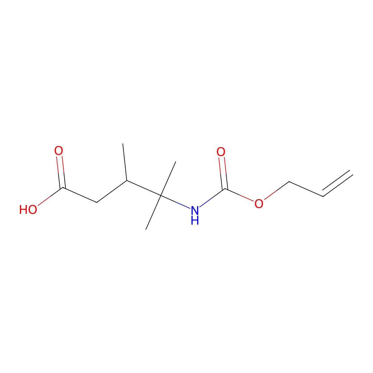 3,4-Dimethyl-4-{[(prop-2-en-1-yloxy)carbonyl]amino}pentanoic acid molecular structure, CAS 2680747-11-7