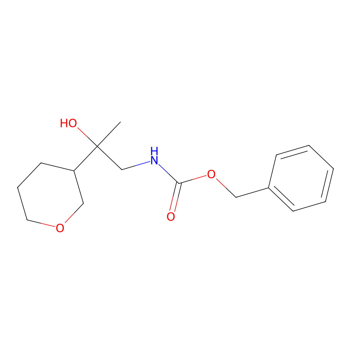 benzyl N-[2-hydroxy-2-(oxan-3-yl)propyl]carbamate molecular structure, CAS 2680747-16-2