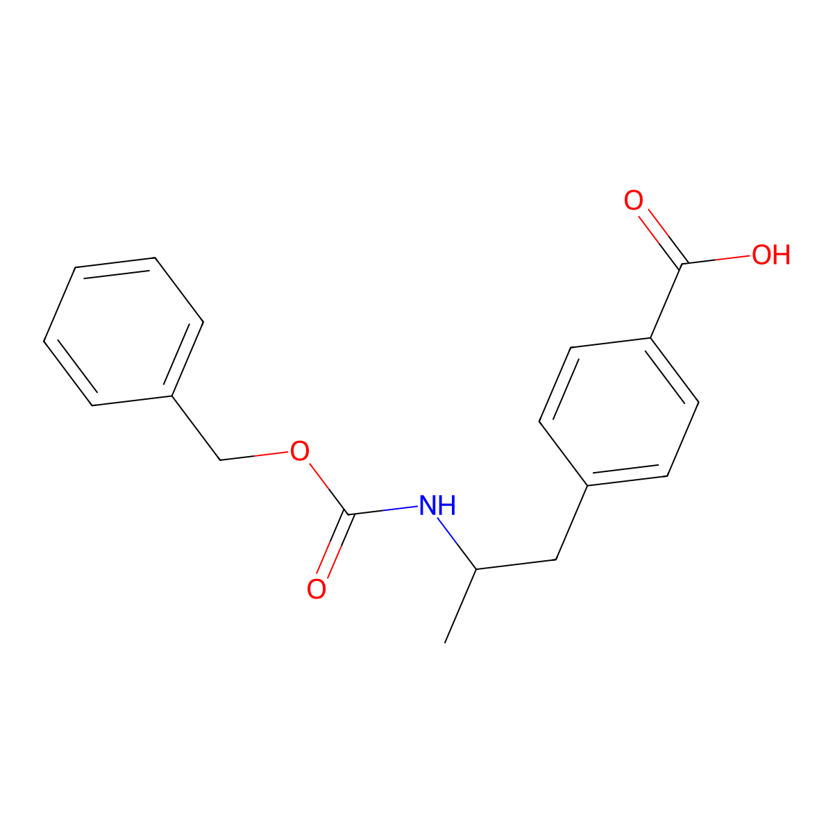 4-(2-{[(Benzyloxy)carbonyl]amino}propyl)benzoic acid molecular structure, CAS 2680747-38-8