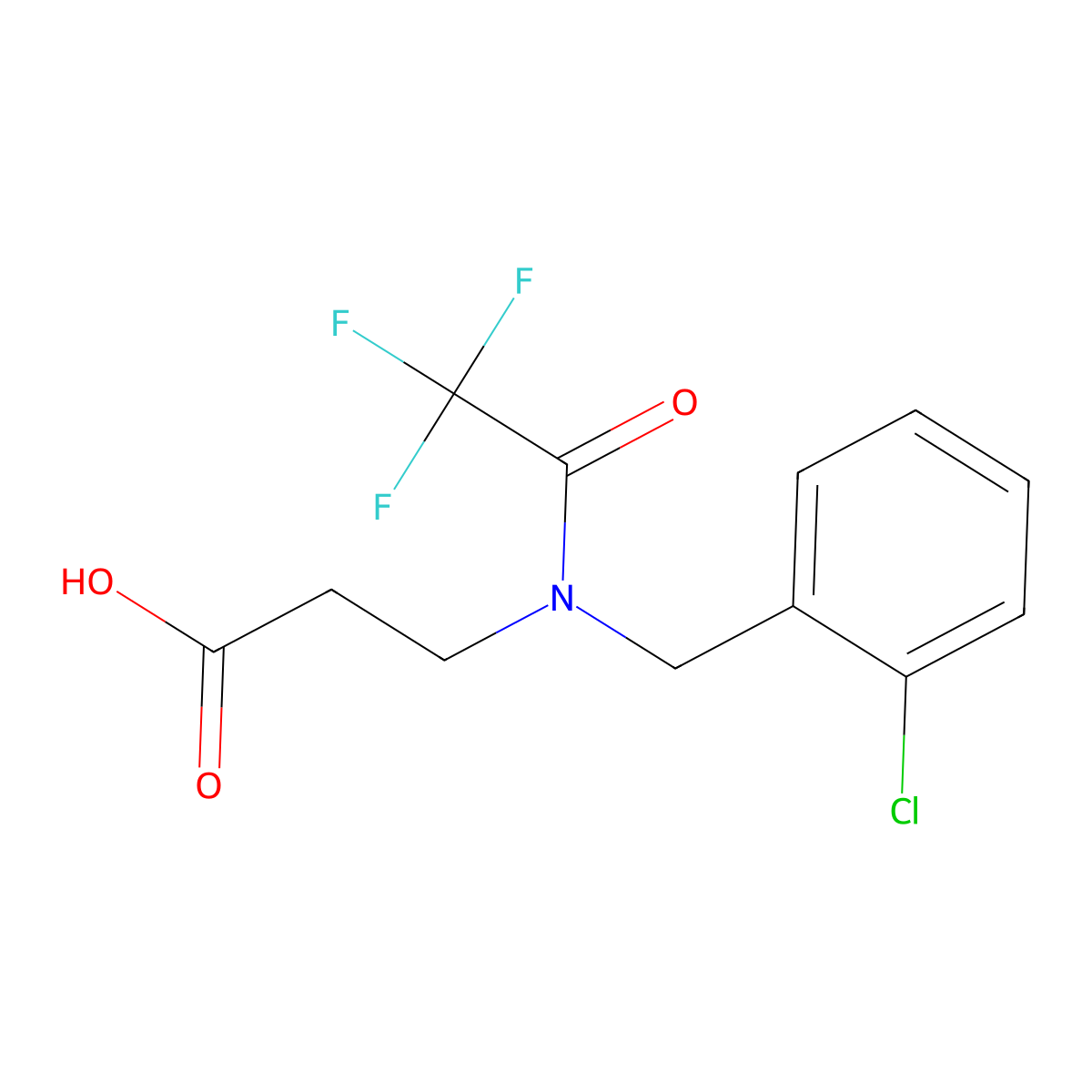 3-{N-[(2-chlorophenyl)methyl]-2,2,2-trifluoroacetamido}propanoic acid molecular structure, CAS 2680747-49-1