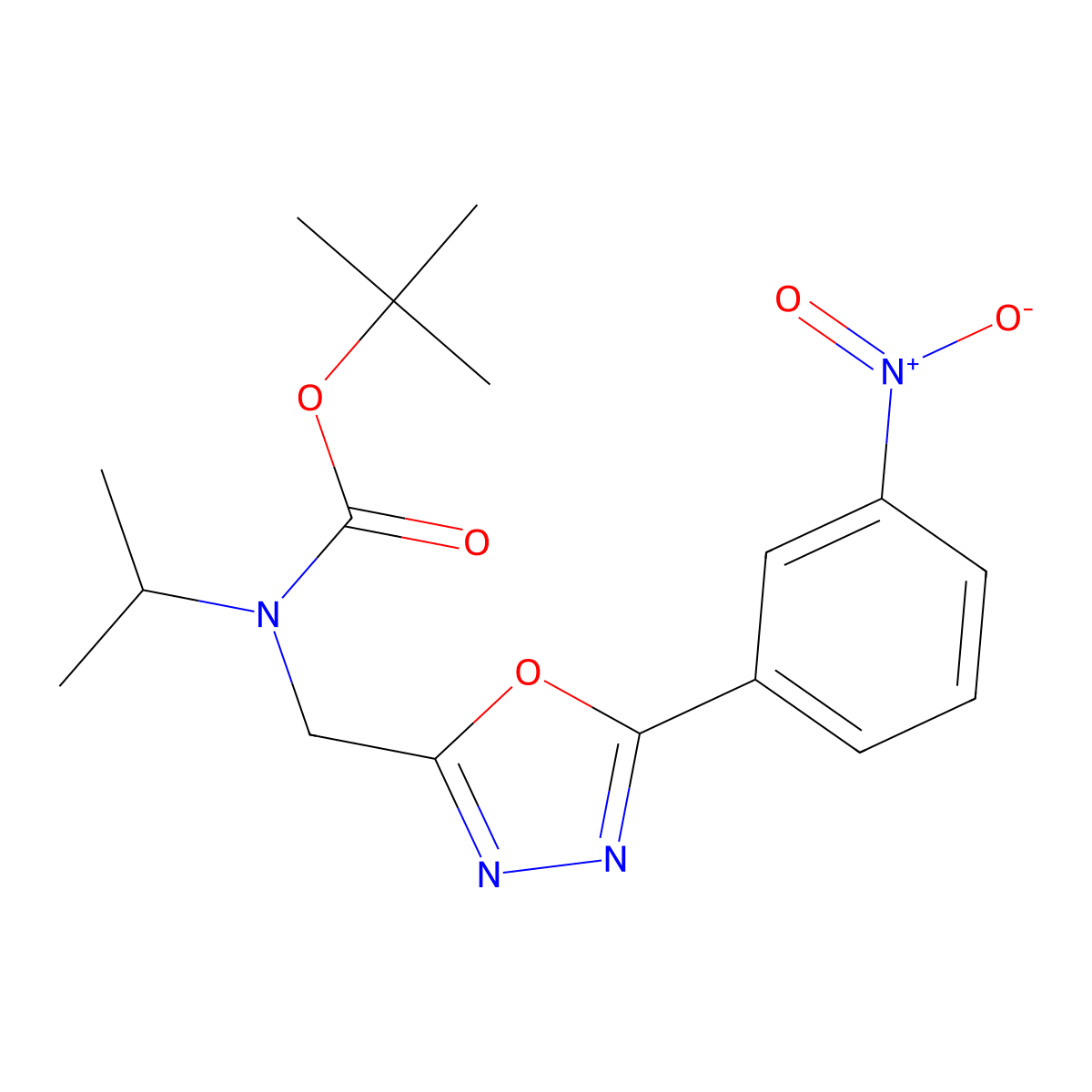 tert-butyl N-{[5-(3-nitrophenyl)-1,3,4-oxadiazol-2-yl]methyl}-N-(propan-2-yl)carbamate molecular structure, CAS 2680747-63-9