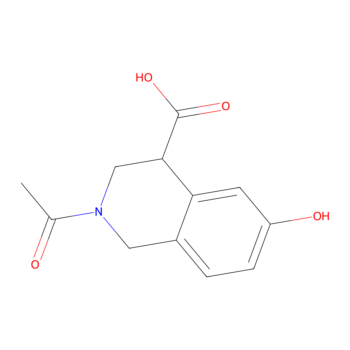 2-Acetyl-6-hydroxy-1,2,3,4-tetrahydroisoquinoline-4-carboxylic acid molecular structure, CAS 2680747-69-5