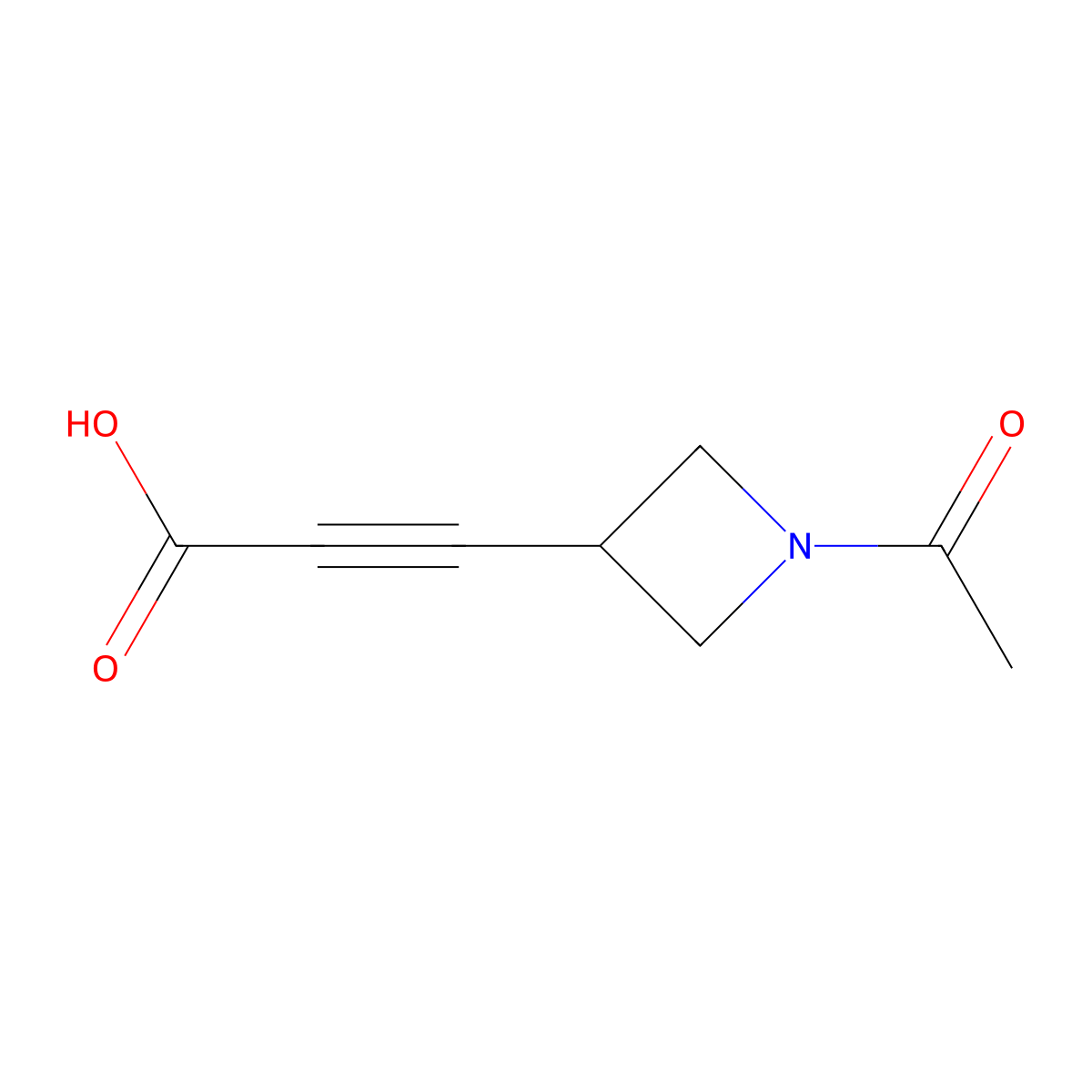 3-(1-Acetylazetidin-3-yl)prop-2-ynoic acid molecular structure, CAS 2680747-70-8